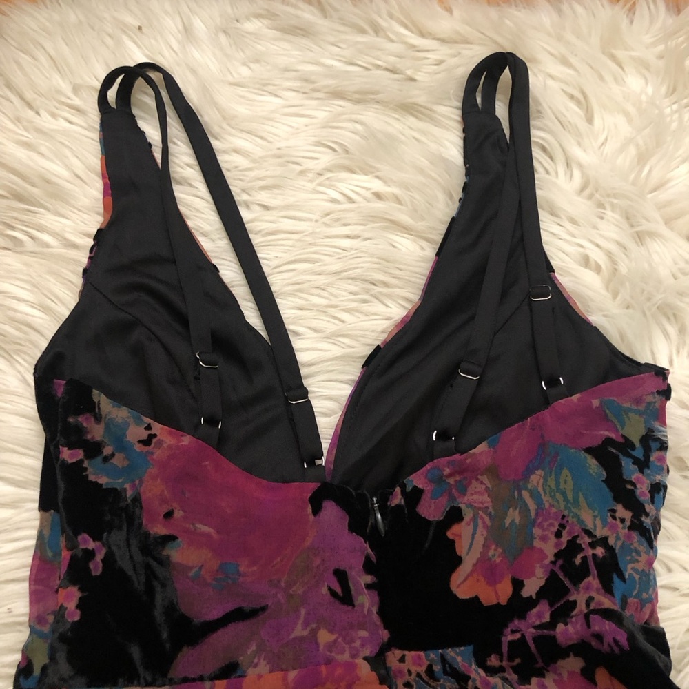 Lulus Make It Cute Black Burnout Velvet Floral Print Mini Skater Dress S NWT - Picture 13 of 16